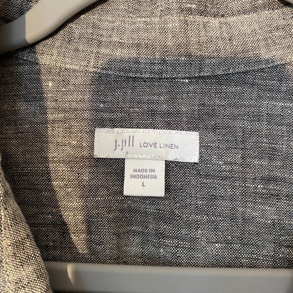 J. Jill Love Linen 100% Linen Gray Button Down Shirt Size L - Picture 12 of 14